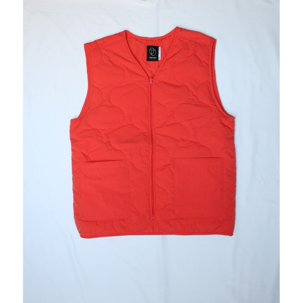 Original Use Women's Fire Orange Polyester Sleeveless Quilted Vest Medium NWT
